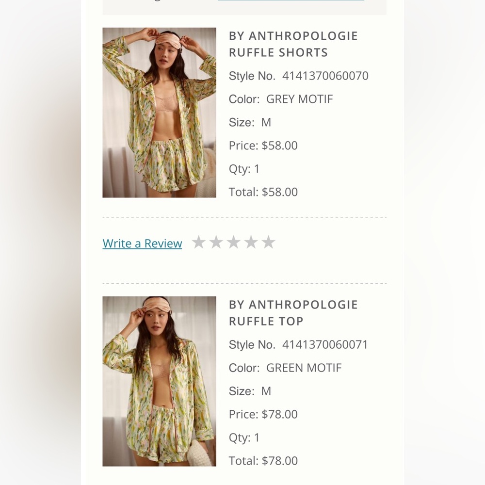 Anthropology Pajama Set